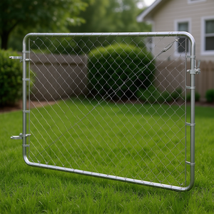 Portail de clôture à maillons de chaîne 72x48 pouces, style battant, galvanisé, pour jardin - Product Image 3