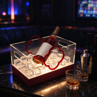 Seau à glace LED en acrylique pour bouteilles de champagne avec corps lumineux pour comptoirs de bar, sièges de boîte de nuit et réceptions de mariage