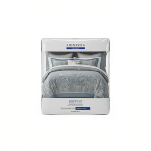 Ahindoo <b>Comforter</b> <b>Set</b> 12-Piece King Size Pure Cotton Jacquard Pattern Breathable Classic Style Bedding Home Use - Product Image 1