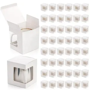 Boîtes Cadeaux pour Tasses de Sublimation Petite Boîte d'Emballage Blanche avec Fenêtre Transparente
