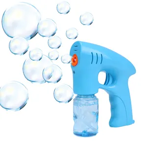 OEM Personalizado Atacado Plástico Elétrico Sabão Bubble Gun Bateria Operado Crianças Armas De Bolha Com 50Ml Solução De Bolha