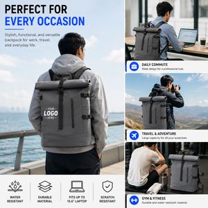 Wholesale Waterproof <b>Roll</b> Top Laptop <b>Backpack</b> Custom Logo Business Travel <b>Backpack</b> Large Capacity Outdoor Commuter <b>Backpack</b> - Product Image 6