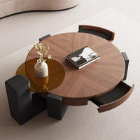Table basse en bois massif moderne durable de haute qualité italienne, luxe léger, utilisation domestique, design simple, salon