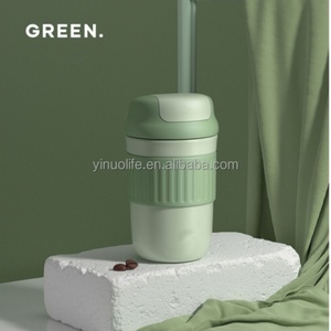 New 300ml 400ml <b>Drinking</b> Bottle with Silicone Sleeve Korea Style Portable Fashion Coffee Tumbler Mini Car Travel Coffee Mug - Product Image 5