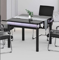 Table de mahjong automatique à pieds fixes pour 4 joueurs, double usage, structure stable, facile à nettoyer