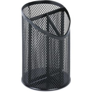 UNV20019 Universal 4.13 Pulgadas Diámetro x 6 pulgadas Portalápices de Metal Negro de 3 Compartimentos, Material Plástico - Product Image 1