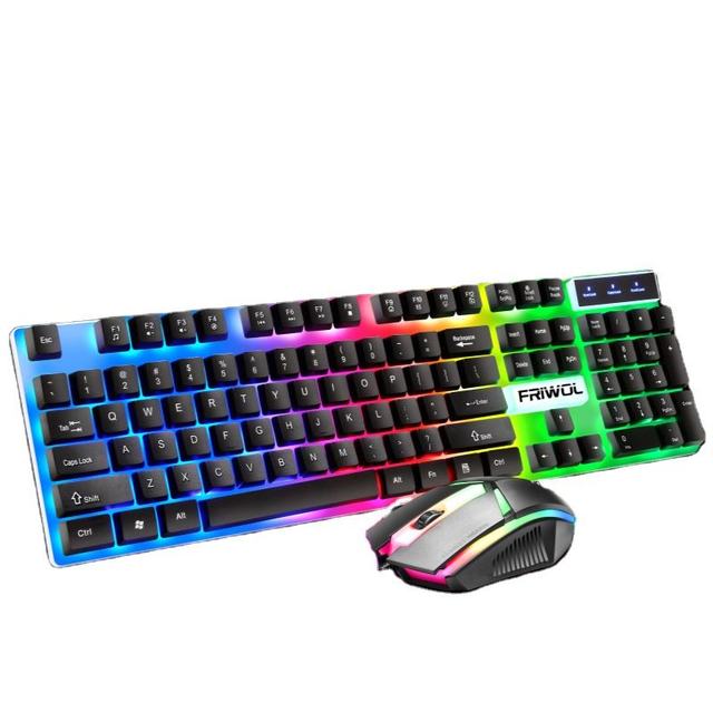 Custom Language 104-Key Gaming Mouse Keyboard Combo Set LED Backlit Ergonomic Optical Wired USB Stock Waterproof Ultra Thin 1600