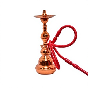 Auténtico Set de Shisha/Hookah Khalil Mamoon Egipcio Hecho a Mano en Cobre y Latón con Manguera (51 cm) - Product Image 1