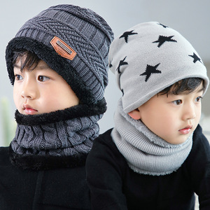 2 Styles Children Winter Knitted <strong>Hat</strong> <strong>and</strong> <strong>Scarf</strong> <strong>Set</strong> <strong>Boy</strong> Girls Warm Plush <strong>Hat</strong> Kids <strong>Hat</strong> Collar <strong>Scarf</strong> Star Knitting Headband - Product Image 2
