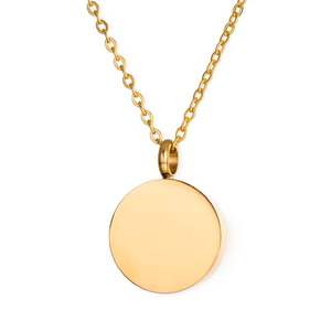 Pendentif médaillon rond en acier inoxydable le plus vendu, lisse, pour cheveux ou parfum, collier commémoratif - Product Image 5