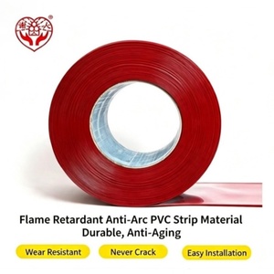 Cortina de Tiras de PVC Roja Ignífuga para Soldadura, Puerta de Tiras de Plástico Resistente al Calor y a las Chispas para División de Seguridad en Talleres de Soldadura - Product Image 3