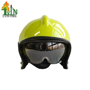 Casco de bombero marca LVIN FIRE, modelo <span class=keywords><strong>Gallet</strong></span> F1, color verde limón, aprobado por SOLAS para bomberos. - Product Image 2