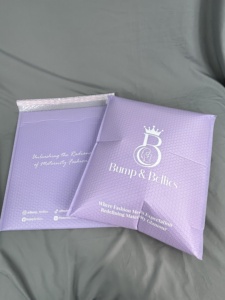 Custom Purple Bubble Padded <b>Bags</b> Printed White Branded Shipping Envelopes for Luxury Skincare & Cosmetics Packaging - Product Image 1