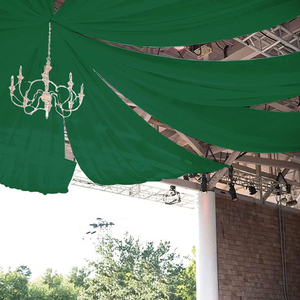 Elegantes cortinas de tela de gasa blanca suave boda y cumpleaños escenario decoración drapeado telón de fondo - Product Image 4