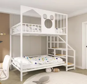 Modern Design Queen Size Stalen Twin Bed Loft Bed Met Trap Kwaliteit Huismeubilair Opvouwbaar Voor Slaapkamer Hotel & Ziekenhuis Gebruik