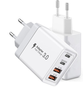 Xách tay 4 cổng <span class=keywords><strong>40W</strong></span> kép USB kép loại C 20W 2.4A <span class=keywords><strong>Power</strong></span> <span class=keywords><strong>Adapter</strong></span> 4 trong <span class=keywords><strong>1</strong></span> nhanh chóng điện thoại sạc QC3.0 PD loại C sạc - Product Image 2