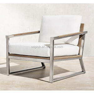 Außen gebürstetem edelstahl 3 sitz sofa und zwei stühle und ein kaffee tisch teak möbel garten sofa set - Product Image 3