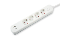 Barrette d'alimentation EU 4 voies avec prise d'extension électrique usb avec interrupteur marche/arrêt et indicateur l