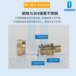 <b>Quick</b> Connect Female Coupler 8mm M10x1 18BSP Brass High Pressure Air Hose Fitting for Pneumatic Systems - Product Image 2
