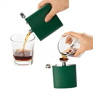 Mua 6oz pydlife màu xanh lá cây tùy chỉnh colour sơn thép không gỉ Hip Flask