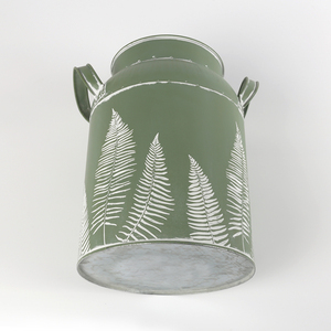 Tarro <span class=keywords><strong>de</strong></span> leche <span class=keywords><strong>de</strong></span> granja verde claro <span class=keywords><strong>de</strong></span> Metal con hojas blancas creativas, decoración <span class=keywords><strong>Interior</strong></span>, adorno, maceta <span class=keywords><strong>de</strong></span> jardín, contenedor, embalaje <span class=keywords><strong>de</strong></span> regalo - Product Image 6
