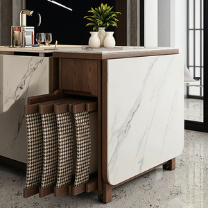 Minimalist Masif Ahşap Katlanır Yemek Masası CE Sertifikalı Ayarlanabilir Boyutlu Ahşap Masa Küçük Yemek Odaları ve Mutfaklar İçin - Product Image 4