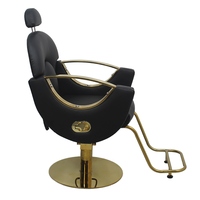 Usine Miaosen Vente Directe Moderne Coiffure Beauté Barber Chaise Hydraulique Recliner Chaise de Salon avec Base en Or