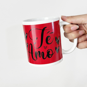 Taza de Cerámica para el Día de San Valentín, con la Inscripción 'Te Amo', en Rojo y Blanco, para Café, Distribución Empresarial - Product Image 1