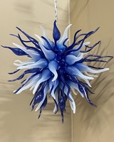 Zhongshan Lustre en verre soufflé fait à la main Blue Art Decor Luminaire pour chambre à coucher, salle à manger, salon