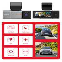 Caméra de tableau de bord 3 canaux pour voiture, Dashcam 4K Fisheye 4K+2K+2K avant et arrière, Enregistreur de vision nocturne, Caméra de tableau de bord AI, Caméra DVR pour voiture