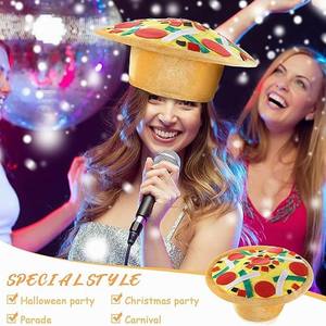 Chapeau de pizza amusant et original pour adultes (hommes et femmes) – Idéal pour Noël, Halloween, fêtes costumées et soirées déguisées - Product Image 6