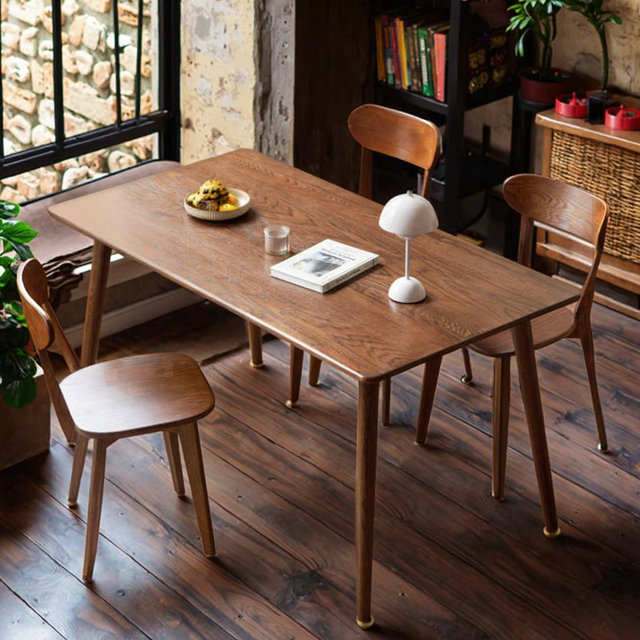 Low Prices Modern Restaurant Dining Table and Chairs Solid Wood Oak & Black Walnut Commercial Furniture