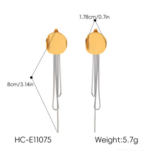 Boucles d'oreilles tendance pour femmes en acier inoxydable plaqué or 18 carats, anti-ternissement, pour usage quotidien - Product Image 5