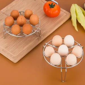 Cuiseur à œufs portable multifonction en acier inoxydable, plateau pour œufs durs, ustensile de cuisine, cuiseur vapeur étanche à trois pieds - Product Image 6