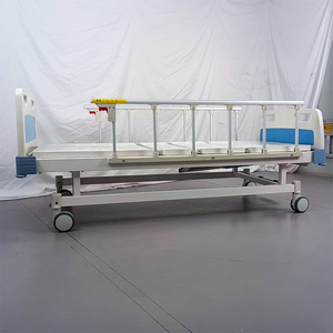 Letto Ospedaliero Economico con Funzionamento Fluido e Silenzioso, 2 Manovelle, in Acciaio e Plastica ABS, Arredamento Ospedaliero - Product Image 4