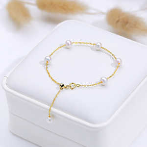 Bracelet en perles d'eau douce de haute qualité, fait main, de luxe, pour femme, couleur naturelle, gypsophile, vente en gros - Product Image 6