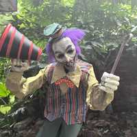 Boîte lumineuse électrique, accessoires de clown d'horreur d'Halloween, sons effrayants, lumière électrique, fantôme lumineux, animatronique animé en extérieur