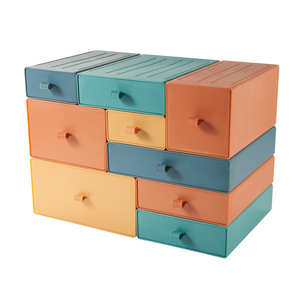 Storage Organizer Stackable Desktop Organization Drawers Colorful Plastic Desk Office Organizer Storage Boxes & Bins Rectangle