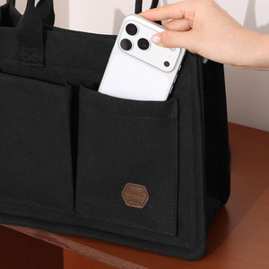 GRS Certified Recycled Canvas <b>Tote</b> <b>Bag</b> Boat Style Custom Logo Zipper <b>for</b> Women <b>Laptop</b> Storage - Product Image 2