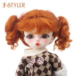 Pelucas de muñeca FSTYLER, trenzado de mohair, venta al por mayor, personalización de fábrica, accesorios para muñecas, pelo para muñeca BJD