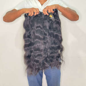 Cabello Camboyano Virgen, Sin Procesar, Cabello Humano Indio Virgen de Templo, Extensiones de Cabello con Cutícula Alineada - Product Image 1