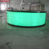 Comptoirs de bar de cuisine en pierre Corian noire Led rond Buffet Boutique Night Club Bar Comptoir Ensemble