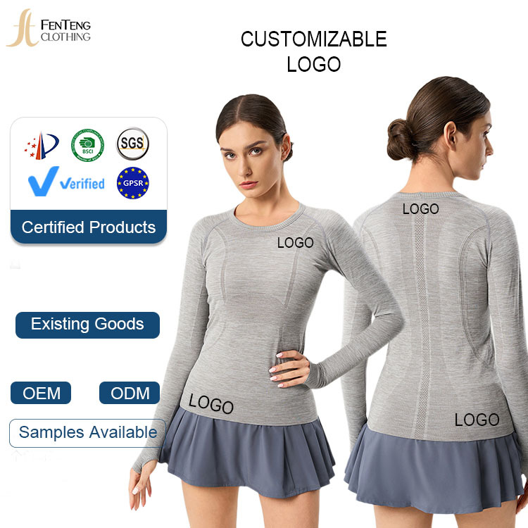 Under Lulu Custom New Seamless Naked Sense Slim-fit 100% Nylon Yoga Clothes Long-sleeved Running Fitness Sports T-shirt Women