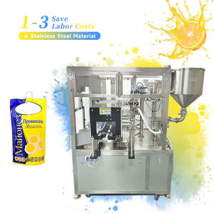 Machine de remplissage rotative à prix d'usine pour sachets à bec verseur, pour l'emballage et le scellage de liquides et de gelées, équipement de conditionnement de sachets - Product Image 1