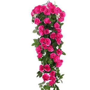 Artificial Rose Vine Wall Hanging Silk Flowers High Simulation Indoor Outdoor Wedding Home Decoration - Product Image 5