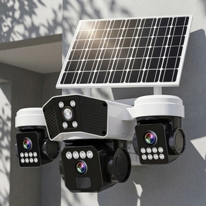 Cámara de Seguridad Exterior QL31 con Triple Lente, Energía Solar, PTZ 360°, Visión Nocturna a Todo Color, Aplicación V380 Pro, Monitoreo de Granjas y Patios - Product Image 5