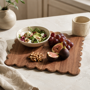 Ensemble de planches à découper en bois à bords ondulés, plateau de service en bois d'acacia massif fait à la main, collection de 3 pièces, boutique, hôtel, restaurant - Product Image 5