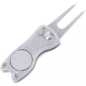 <b>Golf</b> Divot Repair Tool Foldable Switchblade <b>Golf</b> Ball Marker Magnet Pitchfork Custom Blank <b>Golf</b> Ball Marker - Product Image 2