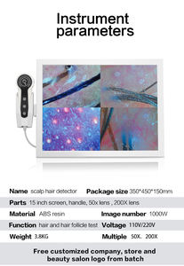 OEM ve ODM yüksek kalite taşınabilir Hd ekran solmuş saç dökülmesi dedektörü saç derisi tarayıcı saç analizörü/cilt ve saç analizi - Product Image 6
