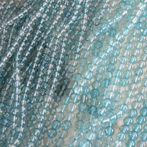 حبات الزجاج الرخيصة الهالة الزرقاء حبات الكوارتز فضفاضة مستديرة الكوارتز الكريستال الزبرجد لصنع المجوهرات - Product Image 5